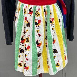 Vintage 1970s Rooster Terrycloth 1/2 Apron Made in Canada One Size Fits Most